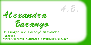 alexandra baranyo business card